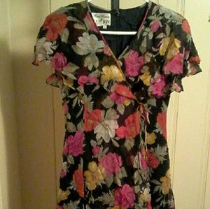 R. Freeman/Teri Jon Silk Floral Print Dress Sz4